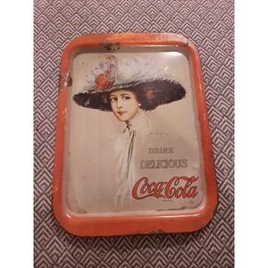 Coca-Cola Serving Tray - 1909 Girl Reproduction 1971 Vintage Tray